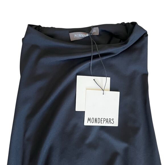 Mondepars Women’s Sleeveless Open Back Navy Train Bodycon Gown Maxi Dress Sz 36 - Picture 4 of 12